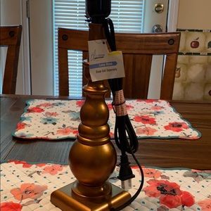 Gold Brown Lamp Base NWT true living essentials